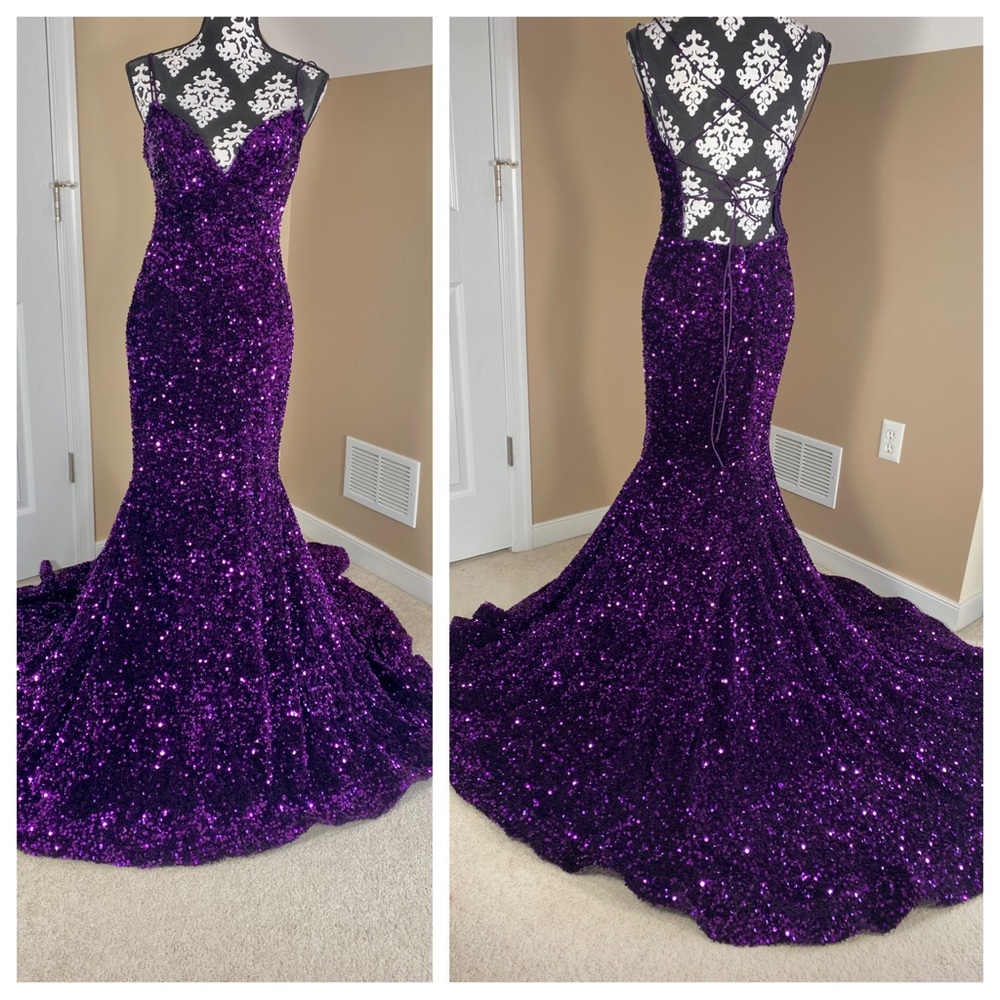 Sherri Hill 55091 Deep Purple Gown